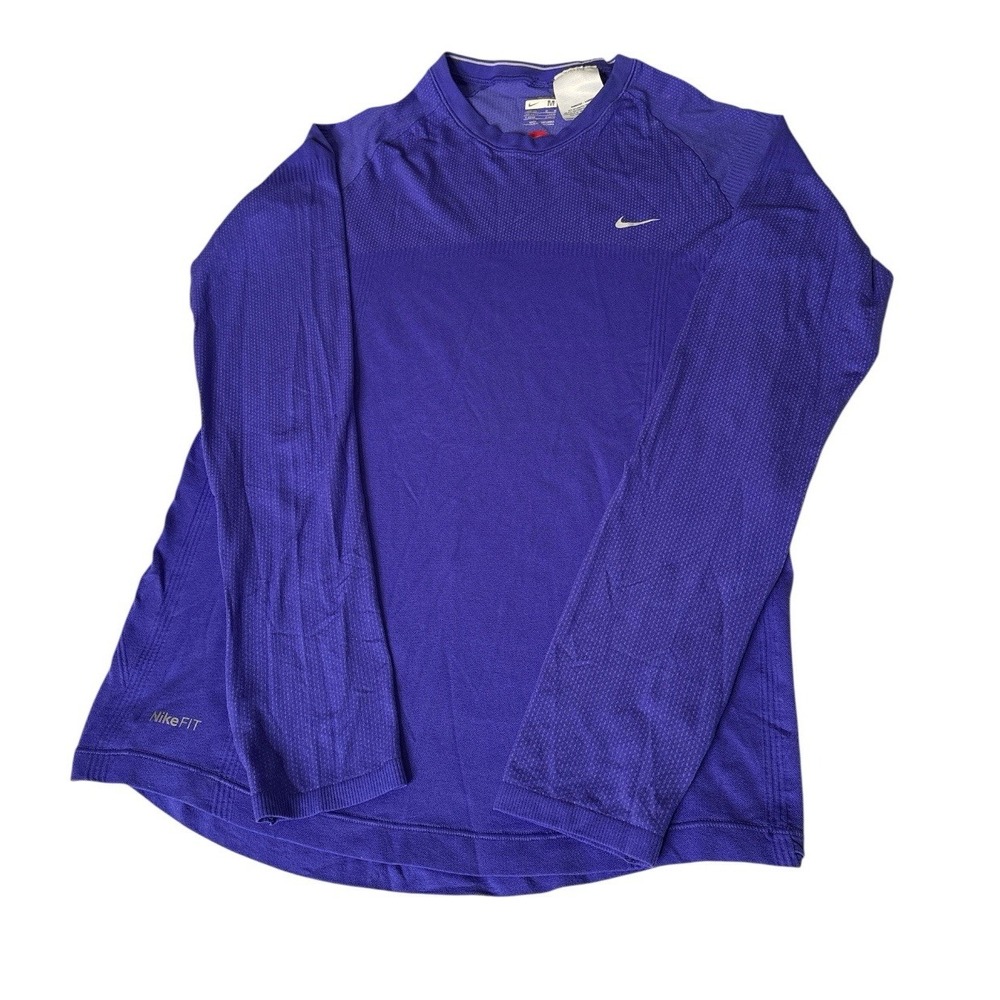 Nike FIT Running Shirt Women's Medium Long Sleeve Purple Dri Fit Lightweight